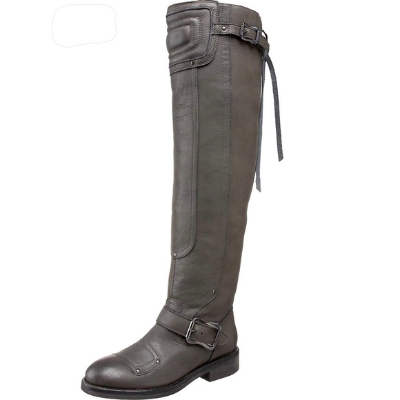 Yin Shoes - Unique Yin Choc Slouchy Moto Boot Rover Stone Grey